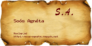 Soós Agnéta névjegykártya